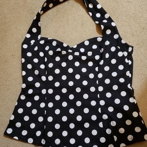 Rockabilly polkadot halter top